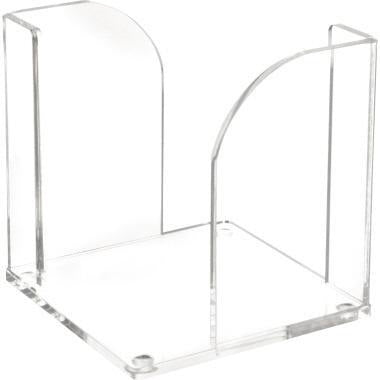 MAUL Zettelbox Acryl 9x9 cm – 700 Blatt, glasklar, inkl. Standnoppen
