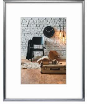 Hama Bilderrahmen Sevilla Dekor 21x29,7 cm Kunststoff silber matt mit Passepartout