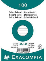 Exacompta Karteikarten DIN A6 liniert, 100 Stück, 205 g/m², PEFC-zertifiziert