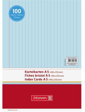 BRUNNEN Karteikarte DIN A5 quer liniert weiß 100 St./Pack. 180 g/m²