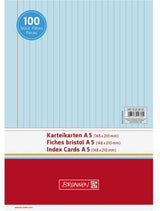 BRUNNEN Karteikarte DIN A5 quer liniert weiß 100 St./Pack. 180 g/m²