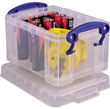 Really Useful Box Aufbewahrungsbox 3C, 3 l, DIN A4, transparent, stapelbar, mit Bügelverschluss