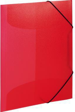 HERMA Sammelmappe 19504 A4 PP transluzent rot 3 St./Pack. mit Gummizugverschluss