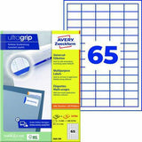 Avery Zweckform Universaletikett ultragrip 38 x 21,2 mm weiß 14.300 Stück – Staufreier Druck