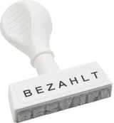 WEDO Textstempel GEBUCHT 19312 – 45 mm Kunststoff, weiß, Made in Germany