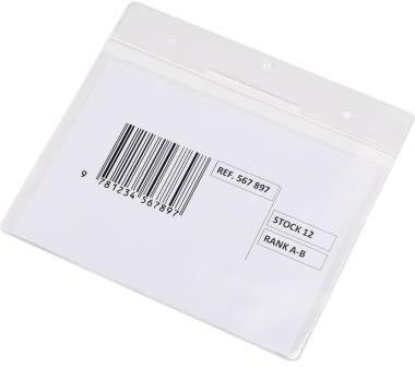 DJOIS Sichttasche DIN A5 quer, PVC transparent, 10 Stück – Tarifold Kennzeichnungshülle mit Drahtbügel