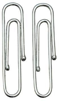NORICA Büroklammern 24 mm silber 100 Stück – glatte runde Form mit Kugelenden