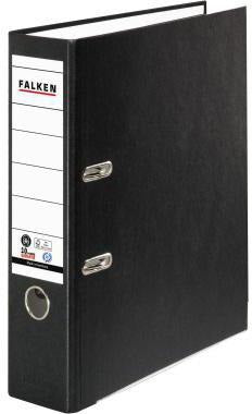 Falken Ordner Recycolor DIN A4 80 mm Papier schwarz – Umweltfreundlicher Büroordner mit Hebelmechanik