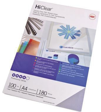 GBC HiClear Deckblattfolie DIN A4 PVC 0,3 mm transparent 100 Stück für professionelle Bindungen