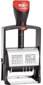 COLOP Stativ-Wortbandstempel 2000/WD D02 K – Datumstempel mit 5 Rädern, 4 mm Schrift, schwarz/rot