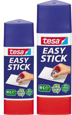 tesa Klebestift Easy Stick ecoLogo 57272-00200 12g – Lösemittelfreier Klebestift mit 100% recyceltem Gehäuse