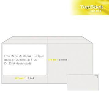 HERMA TopStick Universaletiketten 210x297 mm weiß 100 Blatt A4 für Laser- und Inkjetdrucker