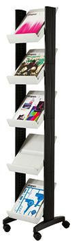 PAPERFLOW Prospektständer Corner 259N.01 mit 5 Fächern in Schwarz – Flexibel verstellbar