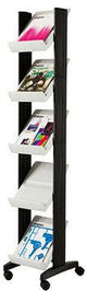 PAPERFLOW Prospektständer Corner 259N.01 mit 5 Fächern in Schwarz – Flexibel verstellbar