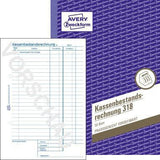 Avery Zweckform Kassenbericht 318 DIN A5, 50 Blatt, Kassenbestandsrechnung