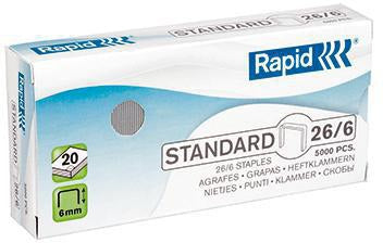 RAPID Heftklammern Standard 26/6, 5.000 Stück, verzinkter Stahl, für Büroheftgeräte