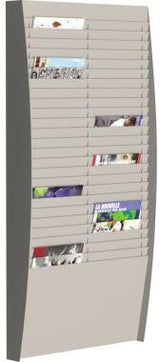 Paperflow Wand-Sortiertafel V 50F A4 – 50 Fächer Prospekthalter DIN A4 grau