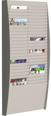 Paperflow Wand-Sortiertafel V 50F A4 – 50 Fächer Prospekthalter DIN A4 grau