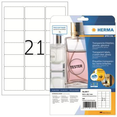 HERMA Folienetikett SPECIAL 63,5 x 38,1 mm transparent 525 Etiketten für Laserdrucker