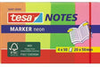 tesa Haftmarker Marker Notes Neon 20x50 mm, 4 Blöcke à 50 Blatt, sortiert