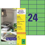 Avery Zweckform Universaletikett 3448 70x37mm rot 2.400 St./Pack. – FSC-zertifiziert, für Laser-, Inkjet- & Kopierer
