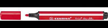 STABILO Fasermaler Trio Scribbi 368/948 rot – Auswaschbarer Filzstift mit gefederter Spitze für Kinder