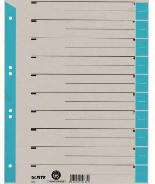 LEITZ Trennblatt 16523025 DIN A4 Karton Tab rot 25 St./Pack.