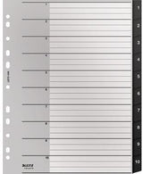 Leitz Zahlenregister Recycle A4 1-10 schwarz, 90 % recycelter Kunststoff, Universallochung