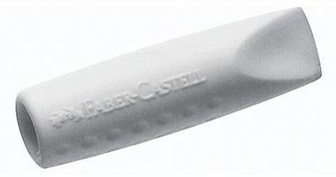 Faber-Castell Radierer ERASER CAP GRIP 2001 – 2 Stück, grau/weiß, PVC-frei, für Bleistifte & Buntstifte