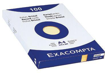 Exacompta Karteikarten DIN A4 blanko gelb 205 g/m² 100 Stück PEFC