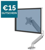 Fellowes Monitorarm Platinum Series 8056201 – Einzelarm mit Gasfeder, 360° Drehung, weiß