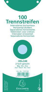 Exacompta Trennstreifen 13305B 105x240mm 2fach gelocht weiß 100 Stück
