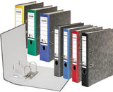 Falken Ordner S80 DIN A4 80 mm grau – Wolkenmarmor, Hebelmechanik, Blauer Engel