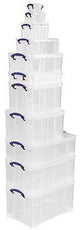 Really Useful Box Aufbewahrungsbox 64BK 64 l schwarz – Stapelbare Archivbox DIN A4 mit Bügelverschluss