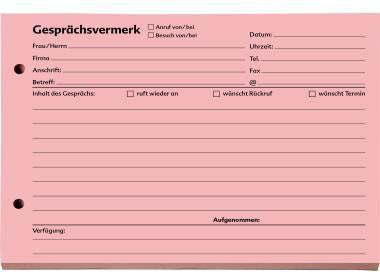 SOLDANPLUS Gesprächsvermerk DIN A5 quer 100 Blatt – Formularblock mit Abheftlochung, Blauer Engel