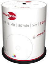 PRIMEON CD-R 52x 700MB 80 Min. Spindel 50 Stück – bedruckbare Rohlinge mit photo-on-disc Oberfläche