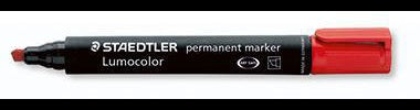 STAEDTLER Lumocolor 350 Permanentmarker rot – Keilspitze 2-5 mm, nachfüllbar, wasserfest