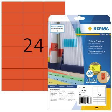 HERMA Universaletiketten SPECIAL 4466 gelb 70x37 mm 480 Stück A4-Bogen