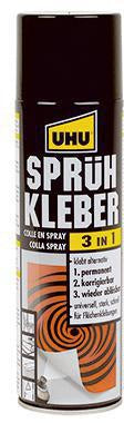 UHU Sprühkleber 3 in 1 500 ml – Wieder ablösbar, transparenter Auftrag, Made in Germany