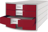 HAN Schubladenbox IMPULS 1012-11 – 4 Schubladen für DIN A4/C4, lichtgrau, stapelbar