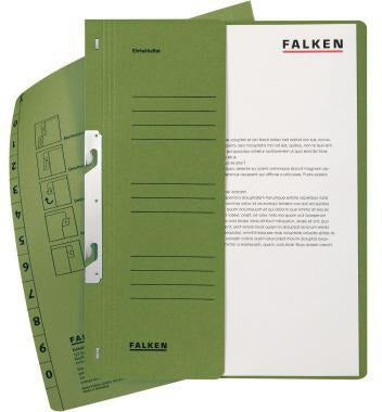 Falken Einhakhefter DIN A4 Manilakarton gelb 250 g/m² halber Deckel kaufmännische Heftung