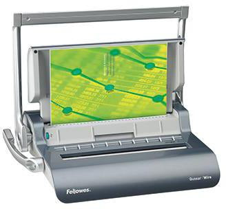 Fellowes Quasar Wire Drahtbindegerät – 130 Blatt, 34 Stanzlöcher, DIN A4, grau