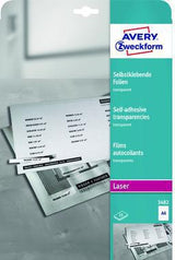 AVERY ZWECKFORM Selbstklebefolie 3482 DIN A4 transparent 25 Folien stapelverarbeitbar