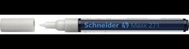 Schneider Lackmarker Maxx 271 – Weißer Permanentmarker für raue und glatte Oberflächen, 1-2 mm