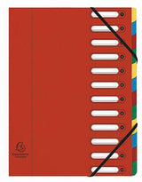 Exacompta Ordnungsmappe Harmonika 55123E DIN A4 12 Fächer grün mit Gummizug