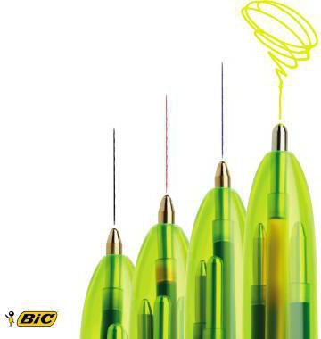 BIC 4 Colours Fluo Mehrfarbkugelschreiber – 4 Farben, neon-transparent, Druckmechanik