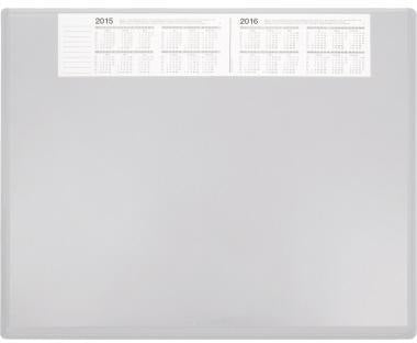 Soennecken Schreibunterlage 3654 63x50cm Vollsicht grau – Rutschfeste Kunststoff-Unterlage mit Folienauflage und Kalender