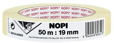 NOPI Kreppband 19mm x 50m beige – Naturkautschuk, lösungsmittelfrei, für Innenbereich