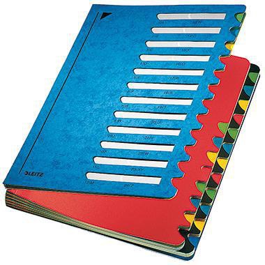 LEITZ Ordnungsmappe Deskorganizer Color 59140035 – 24 Fächer, blau, DIN A4