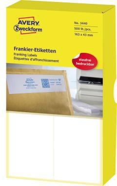 Avery Zweckform Frankieretikett 03433, 163 x 43 mm, 1.000 Stück, selbstklebend, für Frankiermaschinen
